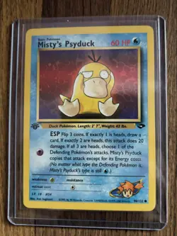 Misty's Psyduck Gym Challenge 1st Edition 090/132 Common Pokemon TCG - Image 1