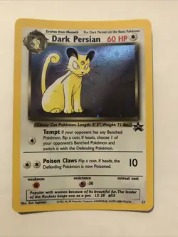 Dark Persian 17 Holo Black Star Promo WOTC Pokemon Card - Image 1