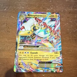 Pokemon TCG M Ampharos EX 28/98 Ultra Rare Full Art Holo HP 220 - Image 1