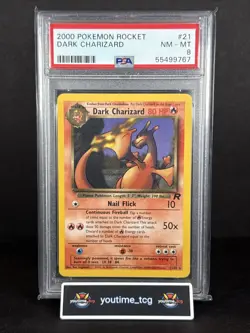 2000 Pokemon Rocket Dark Charizard #21 PSA 8 - Image 1