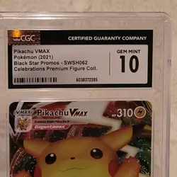 The Pokemon Company Pikachu VMAX Black Star Promo Holo SWSH062 CGC 10 - Image 4
