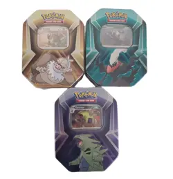Pokemon TCG Triple Whammy Tin Slaking Darkrai Tyranitar Lot of 3 Factory Sealed! - Image 1