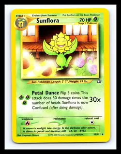 💥 SUNFLORA Pokemon 2000 Neo Genesis Non Holo Foil Vintage # 50/111 - Image 1