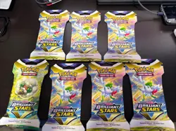 Pokemon Sword & Shield Brilliant Stars Sleeved Booster Pack Random. - Image 1
