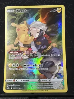 Pokemon Pikachu TG05/TG30 Ultra Rare Full Art Holo Lost Origin Gallery - Image 1