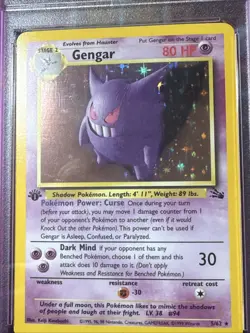 Pokemon Gengar 1st Edition Holo PSA 8 Near Mint Fossil Set 5/62 - Image 3