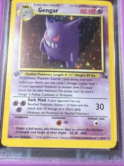 Pokemon Gengar 1st Edition Holo PSA 8 Near Mint Fossil Set 5/62 - Image 4