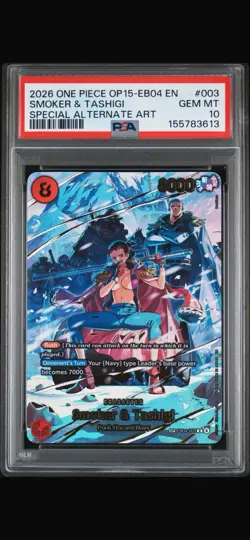 OP15-EB04 - Adventure on Kami's Island English - Smoker & Tashigi (SP) PSA 10 - Image 1