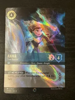 Disney Lorcana Enchanted Anna - True-Hearted Card 217/204 Ursula’s Return Set 4 - Image 1