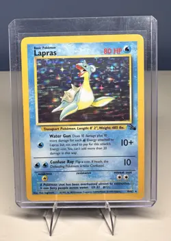 Pokemon Lapras 10/62 Fossil Holo Rare 80 HP Unlimited Wizards of the Coast Card - Image 1