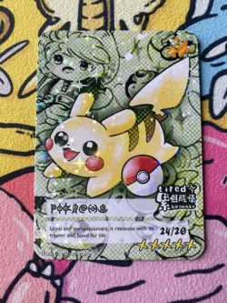 Fan Art Card by Tiredbutwoke, Set 2, Sleepy Forest - Pikachu Holographic Card - Image 1