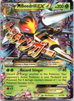 Pokemon TCG Mega Beedrill EX Black Star Promo Card XY158 - Image 1