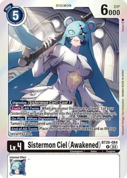 1x BT20-084 Sistermon Ciel (Awakened) Special Booster 2.5 Digimon Card Game x1 - Image 1