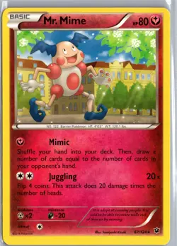 Mr. Mime - 67/124 - Reverse Holo Rare Pokemon Card - Fates Collide MP - Image 1