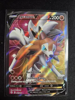 Lycanroc V (Full Art) 187/203 SWSH07: Evolving Skies Holo - Pokemon M/NM (P-54) - Image 1