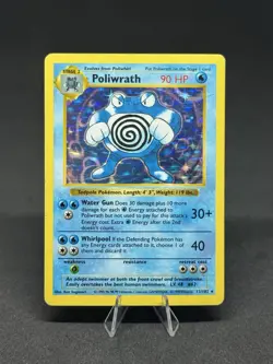 Poliwrath Holo Rare Pokemon TCG Card 13/102 Base Set Shadowless - Image 1