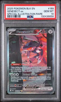 2025 POKEMON BLK EN-BLACK BOLT SPECIAL ILLUSTRATION RARE #169 GENESECT EX PSA 10 - Image 1
