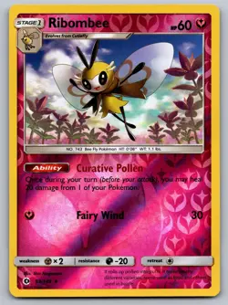 Ribombee 93/149 Holo SM Base Set Pokemon Reverse Holo Lightly Played - Image 1