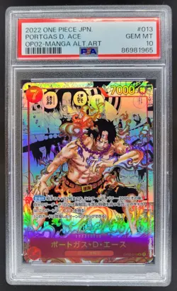 2022 One Piece JP Portgas.D.Ace Manga Alt Art #OP02-013 PSA 10 MS2 - Image 1