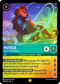 Mufasa Ruler of Pride Rock 150/204 Cold Foil Shimmering Skies Disney Lorcana - Image 1