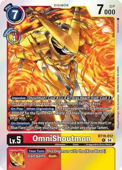 1x BT19-012 OmniShoutmon Special Booster 2.5 Digimon Card Game x1 - Image 1