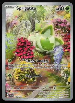 Sprigatito 196/193 Holo Illustration Rare Paldea Evolved Pokemon Card - Image 1