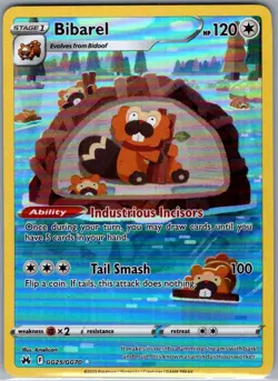 Bibarel GG25/GG70 SWSH: Crown Zenith: Galarian Gallery - Pokemon Card - NM - Image 1