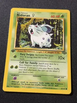 1st Edition Nidoran 57/64 Jungle Set Rare Vintage 1999 Pokemon Card - NM - Image 1