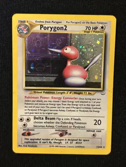 Porygon2 12/64 Neo Revelation Holo Rare English Pokemon Card Swirl*** - Image 1