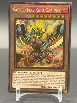 Yu-Gi-Oh! TCG Card Sacred Fire King Garunix Starlight Rare Rarity Collection V - Image 1