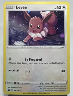 Pokemon TCG Eevee SWSH127 SWSH: Sword & Shield Black Star Promo Holo Card - Image 1