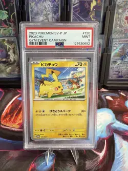Pokemon TCG Pikachu Promo Card 120/Sv-p JPN Gym Event Campaign PSA 9 - Image 1