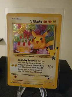 Pokemon TCG Pikachu Birthday Celebrations Holo Card #24 NM - Image 1