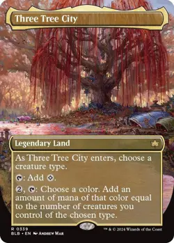 MTG - Three Tree City (Borderless) (0339) - NM - Image 1