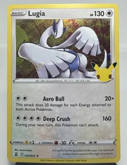 Pokemon TCG Lugia 022/025 Celebrations Holo Rare Card - Image 1