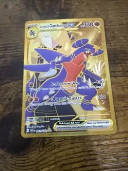 Pokemon Destined Rivals Cynthia's Garchomp EX Gold Hyper Rare Card 241/182 - Image 2