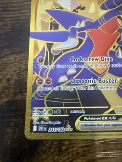 Pokemon Destined Rivals Cynthia's Garchomp EX Gold Hyper Rare Card 241/182 - Image 3