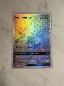 Pokemon Dialga GX Full Art Secret Rare 164/156 Ultra Prism Holo Card HP 180 - Image 3