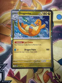 FART SWIRL Dragonite 149/165 Cosmo Holo Pokemon 151 Card NM TCG 2x Swirls - Image 1