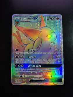 2017 Pokemon TCG Sun & Moon Espeon GX Rainbow Secret Rare Card 152/149 NM - Image 1