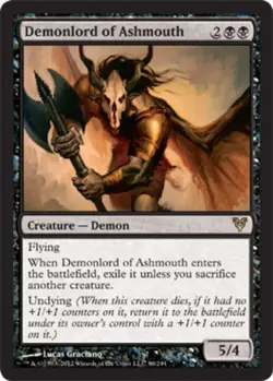 Slightly Played, English - 1 x MTG Demonlord of Ashmouth - Foil Avacyn Restored - Image 1
