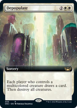 Mint/Near-Mint, English - 4 x MTG Depopulate - Extended Art Streets of New Capen - Image 1