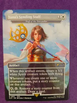 Yuna's Sending Staff - Staff of the Storyteller , English Secret Lair MTG - Image 1