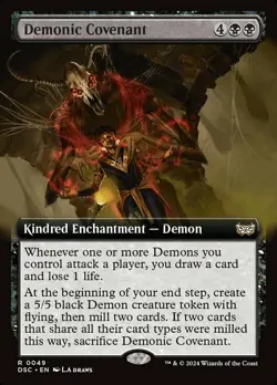 Mint/Near-Mint, English - 4 x MTG Demonic Covenant - Extended Art Commander: Dus - Image 1