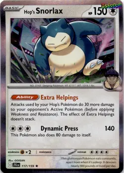 Pokemon Hop's Snorlax - 117/159 (Cosmos Holo) Miscellaneous Cards & Products ... - Image 2