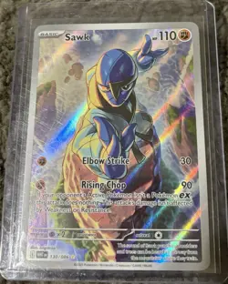 Pokemon Sawk TCG 130/086 Illustration Rare Holo SV White Flare English NM - Image 1