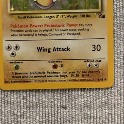 Pokemon TCG Aerodactyl Fossil Holo Rare Card 1/62￼1999 Rare NM Prerelease Stamp - Image 2
