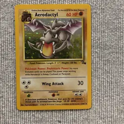 Pokemon TCG Aerodactyl Fossil Holo Rare Card 1/62￼1999 Rare NM Prerelease Stamp - Image 3
