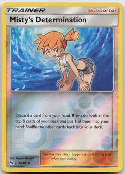 Misty's Determination 62/68 Uncommon Hidden Fates Pokemon TCG Reverse Holo NM - Image 1