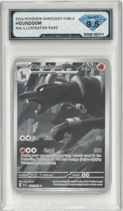 2024 Pokemon Shrouded Fable HOUNDOOM #066/064 Illustration Rare 💎 DSG 9.5 Mint+ - Image 1